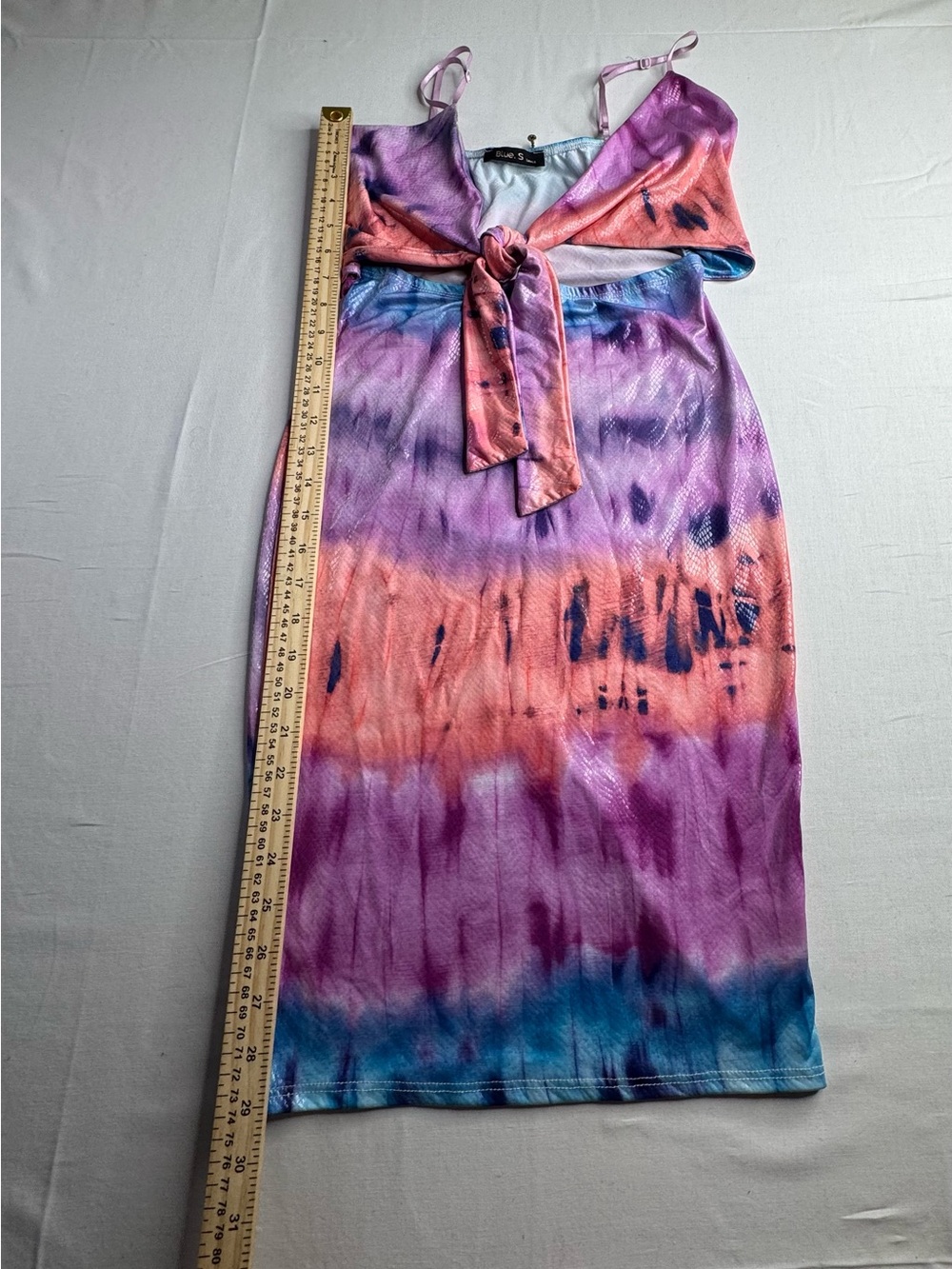Blue Life Tie-Dye Midi Dress in Purple, Pink & Blue